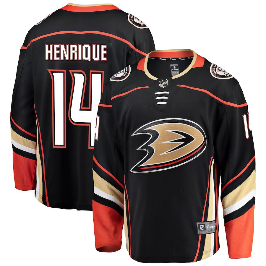 Men Anaheim Ducks 14 Adam Henrique Fanatics Branded Black Breakaway Player NHL Jersey